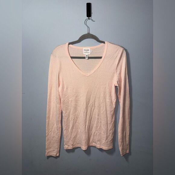 Michael Stars Tops - MICHAEL STARS for Anthropologie Tickle Pink Shine VNeck Long Sleeve Tee M/L NWOT